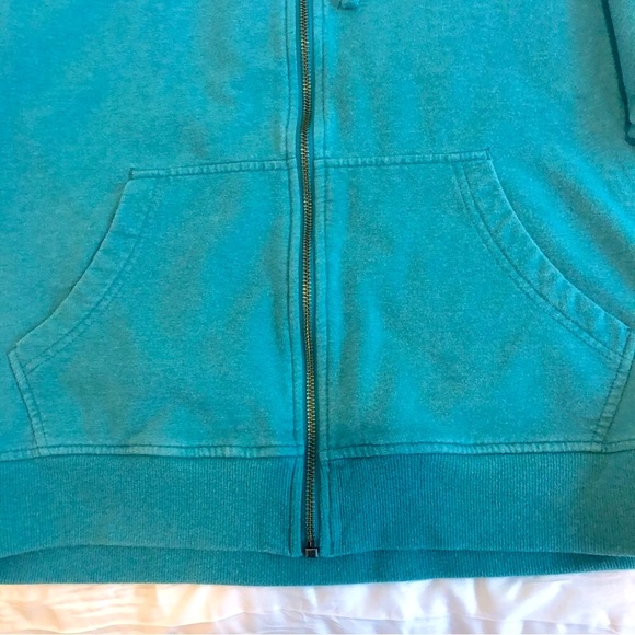 Patagonia Women’s Organic Cotton Full Zip Hooded Sweatshirt Sz Small Turquoise - Picture 4 of 13